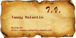 Tassy Valentin névjegykártya